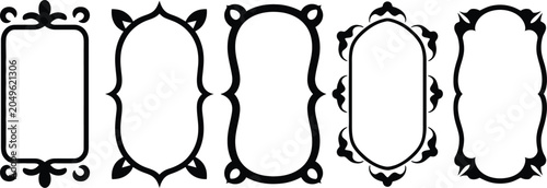 Εκτύπωση καμβά frame filigree border pack vector silhouettes for labels