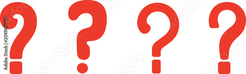 Photos question mark red question marks on white background vector