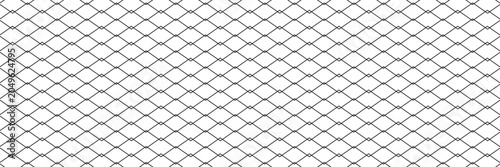 Steel wire chain link fence seamless pattern. Metal lattice with rhombus, diamond shape silhouette. Grid fence background.