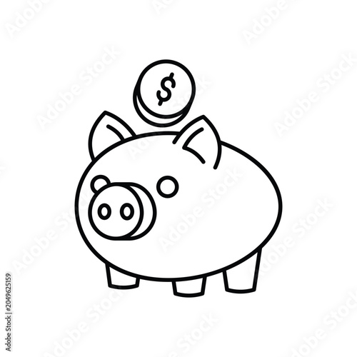 Piggy Bank icon clean and modern vector illustration
