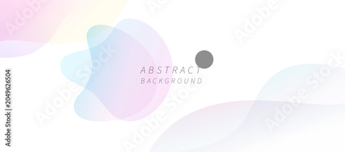 Clean and elegant abstract background featuring translucent pastel organic shapes and soft flowing gradients. 