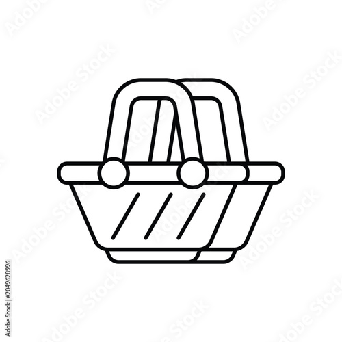 Shopping Basket icon clean and modern vector illustration
