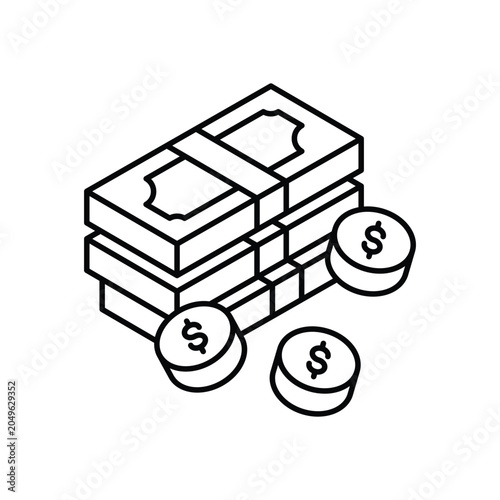 Money icon clean and modern vector illustration