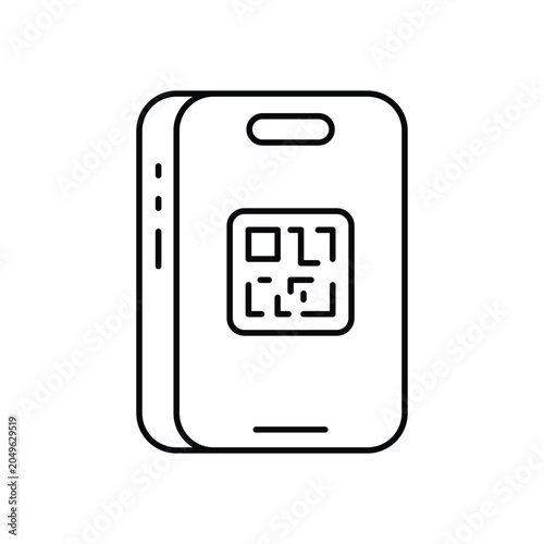 QR Code icon clean and modern vector illustration