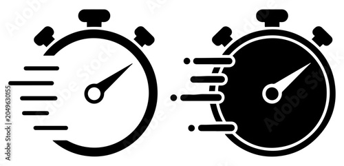 Fotografía stopwatch timer outline and filled icon
