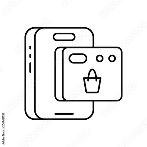 Online Store icon clean and modern vector illustration