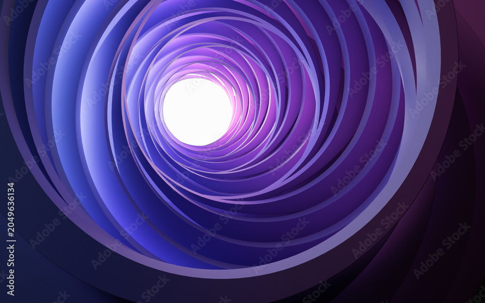 Naklejka premium Creative round geometry tunnel background, 3d rendering.