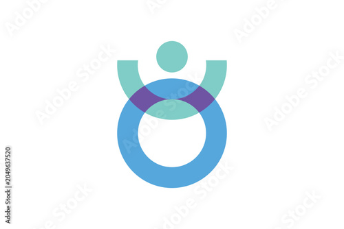 Geometric Overlapping Circle Wheelchair Abstract Medical Vector Logo