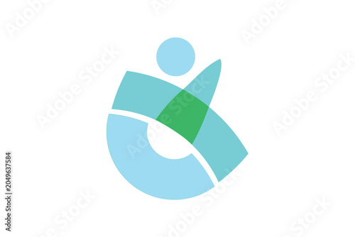 Abstract Accessibility Person Wheelchair Sphere Shape Gradient Vector Logo