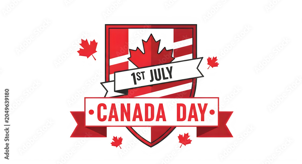 Fototapeta premium Canada day emblem isolated on transparent background