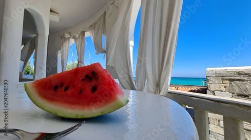 Watermelon Breakfast by the Sea