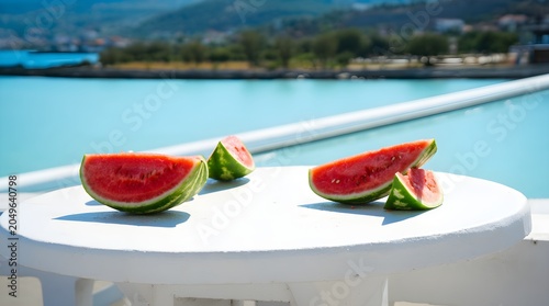 Watermelon Breakfast by the Sea