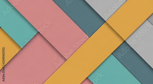 An abstract colorful and geometric background with stripes features a seamless rainbow pattern of mosaic squares and vintage shapes on a textured paper backdrop vector illustration