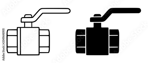 Tableau sur toile Ball valve illustration, minimalist outline and silhouette icon