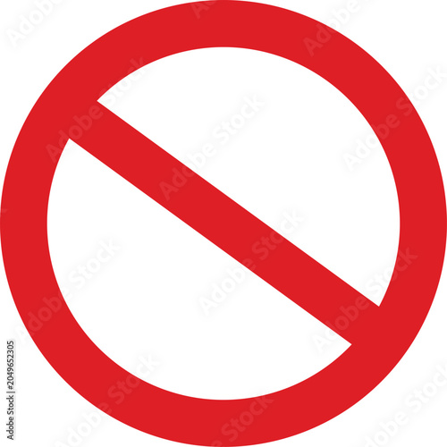 Red circle prohibition sign