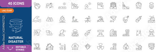 Foto Natural Disaster icons set