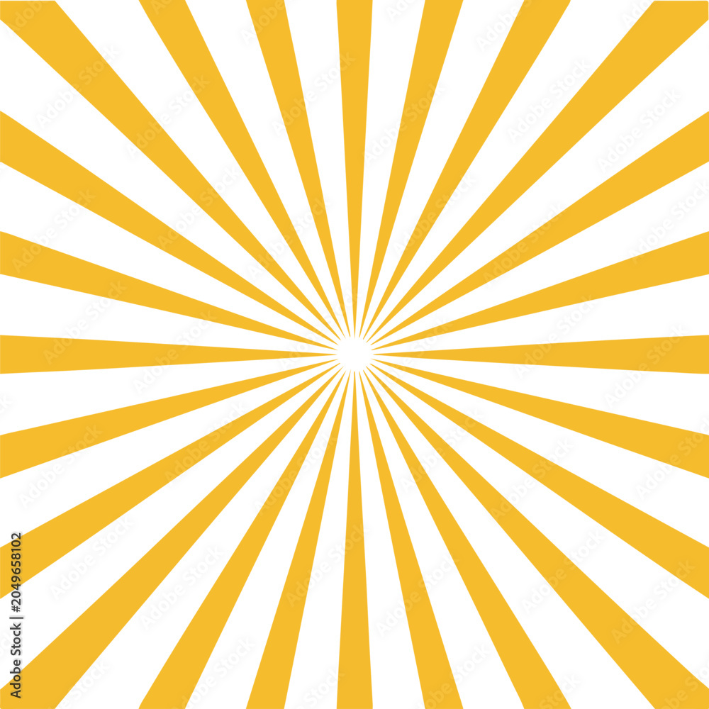 Obraz premium Yellow radial sunburst retro geometric background element