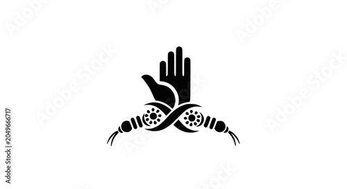 Konstfotografi Minimalist Raksha Bandhan Icon with Hand and Rakhi Symbol