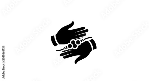 Canvastavla Minimalist Raksha Bandhan Icon with Hands and Rakhi