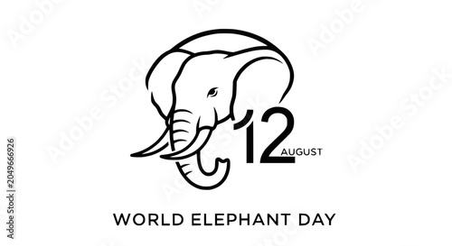 Cuadro en lienzo Minimalist World Elephant Day Graphic Design with Elephant Icon