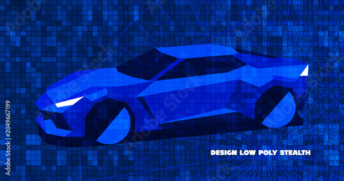 Quadro su tela Vector high tech abstract futuristic low poly stealth design