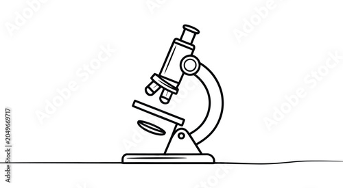 Fotografie Microscope Instrument, detailed scientific research equipment vector illustratio