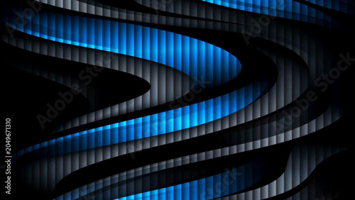 Futuristic blue abstract wave background with light circles, flowing lines and digital technology concept design