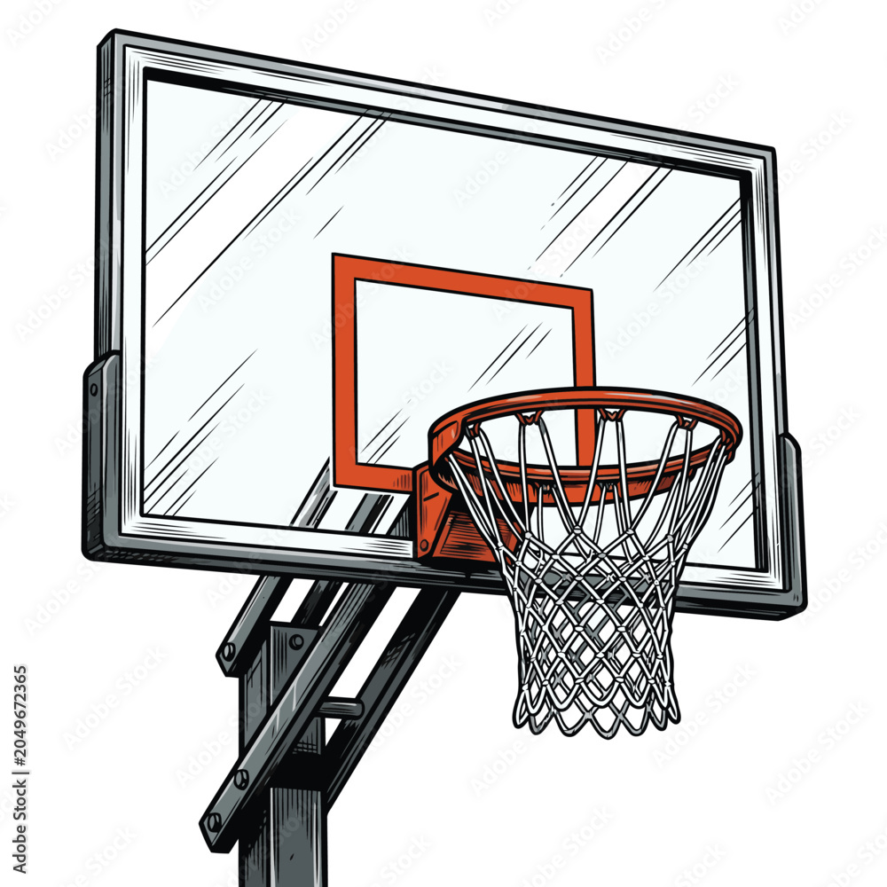 Naklejka premium Realistische Basketball Backboard Vector Illustration | Basketball-Rückwand für T-Shirt-Design
