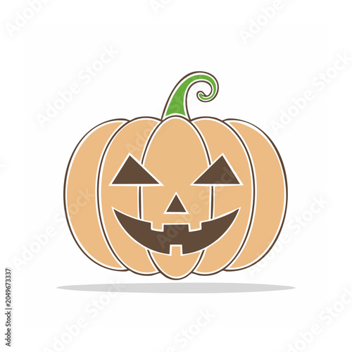 Flat design jack-o-lantern illustration