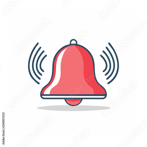 Red bell icon with sound waves