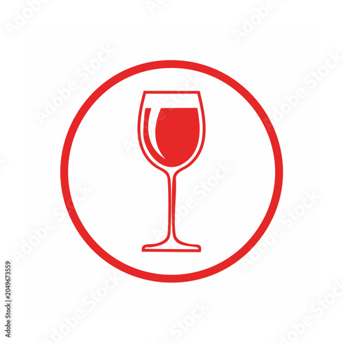 Red wine glass icon in a red circle