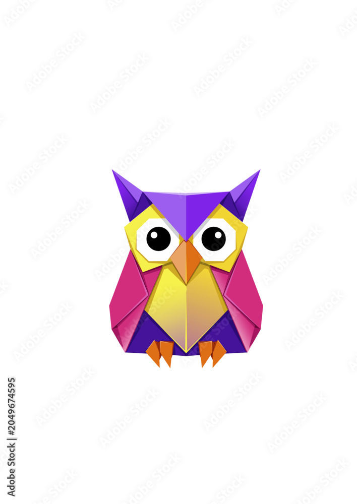 Fototapeta premium owl origami vectorl.eps