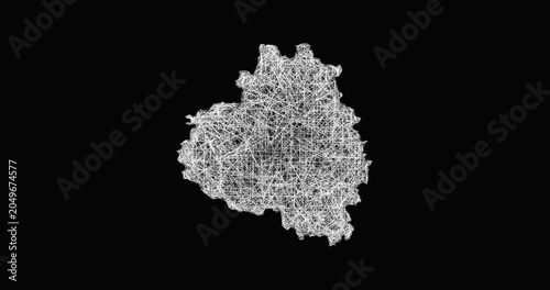 Sketch Tula outline map animation - smooth progressive reveal