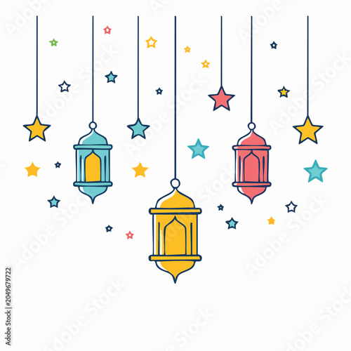 Ramadan Lanterns and Stars Decoration
