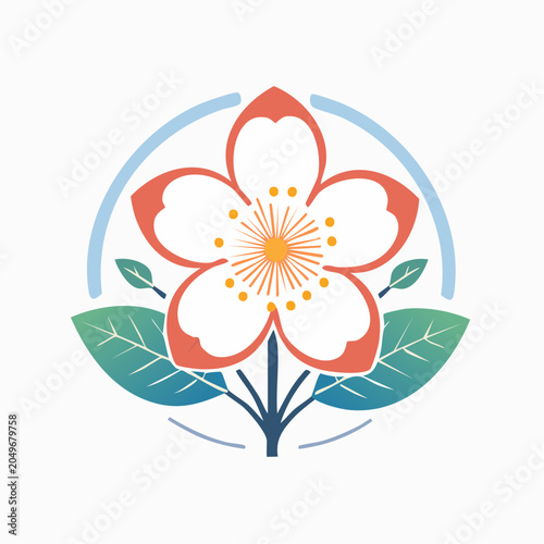 Stylized Cherry Blossom Flower Icon