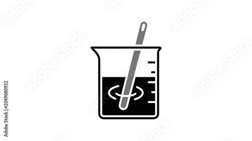 Obraz na plátně Beaker Stirring Rod Vector Illustration