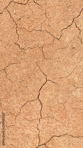 Dry and Cracked Earth Surface Texture with Natural Patterns