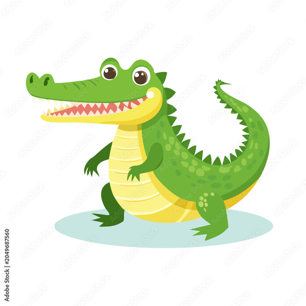 Naklejka premium Cute cartoon alligator illustration