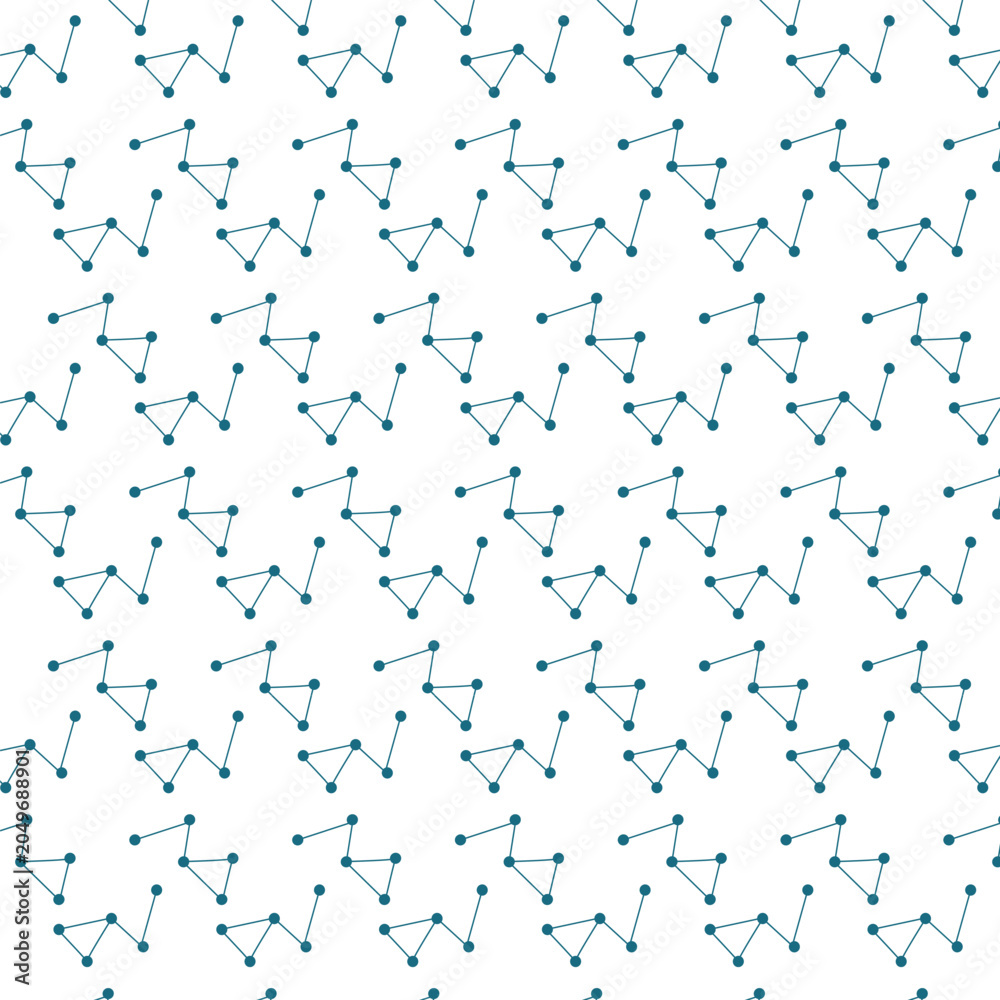 Obraz premium abstract geometric star line dots constellation seamless pattern