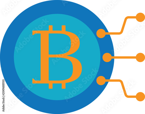 Icon of crypto coin representing digital currency, blockchain investment, and modern financial technology in global business context