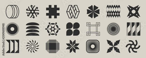 Set of abstract geometric shapes. Abstract minimalist figures. Vector flat illustration for graphic design, posters and flyers.