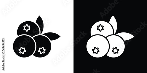 Bild auf Leinwand Blueberries icon clipart for apps and web