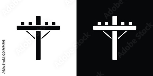 Bild auf Leinwand Utility pole icon clipart for apps and web