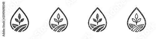 Photography Black and white sketch biofuel production company logo design set