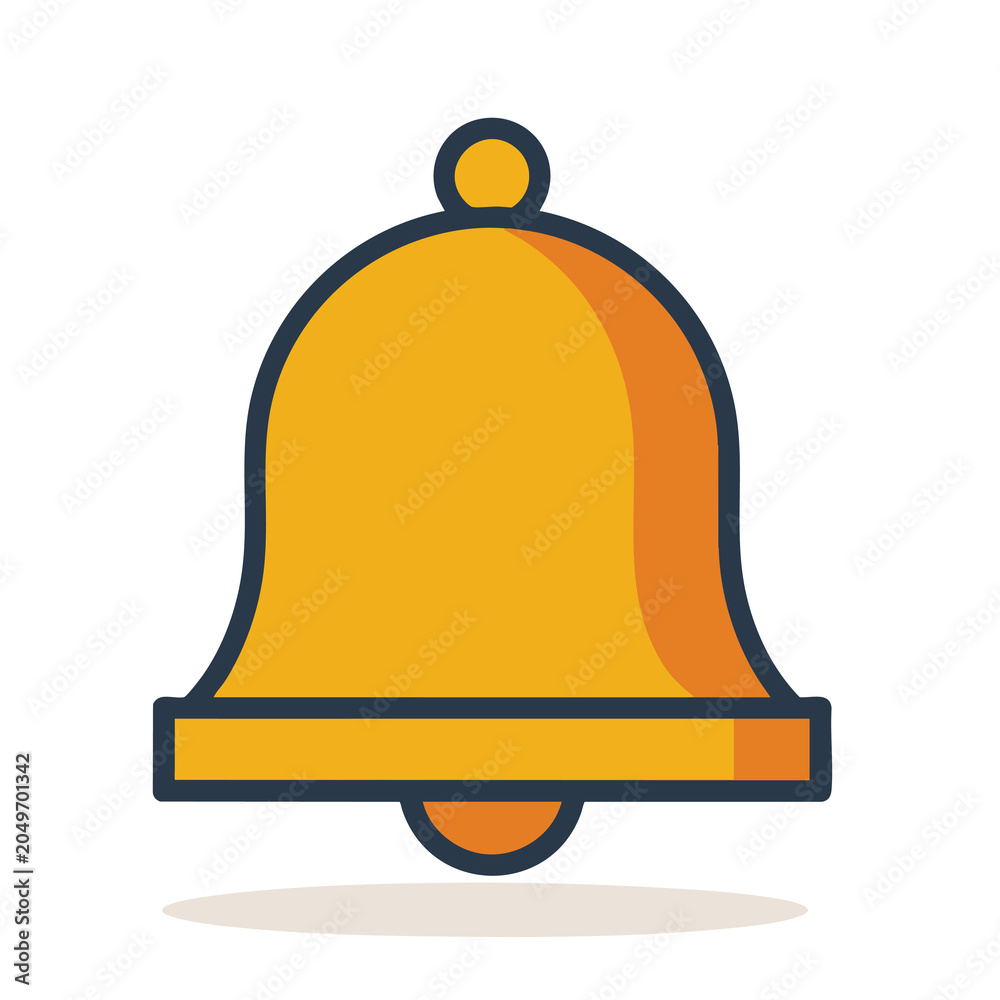 Fototapeta premium Golden Notification Bell Icon for Alerts and Reminders.
