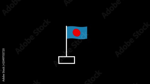 Abstract red color flag fly icon and waving animation. Potential problem. claret wavy flag. Sport stop, error, warning signal.