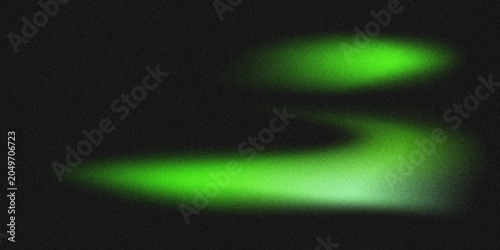 A dark abstract background with two bright green glowing shapes, creating a smooth gradient and a soft curved light effect.