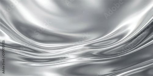 Canvastavla Flowing silver liquid metal wave background with background abstract metallic re