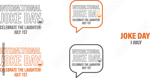 Photography Set of international joke day typography and speech bubble designs with creative