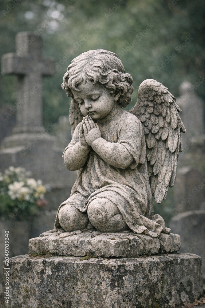 Fototapeta premium Angel Statue at a Cemetery
